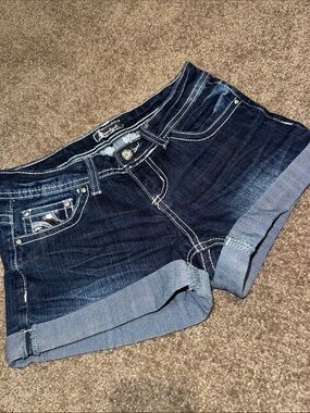 Rewash Dark Blue Rolled Hem Denim Shorts